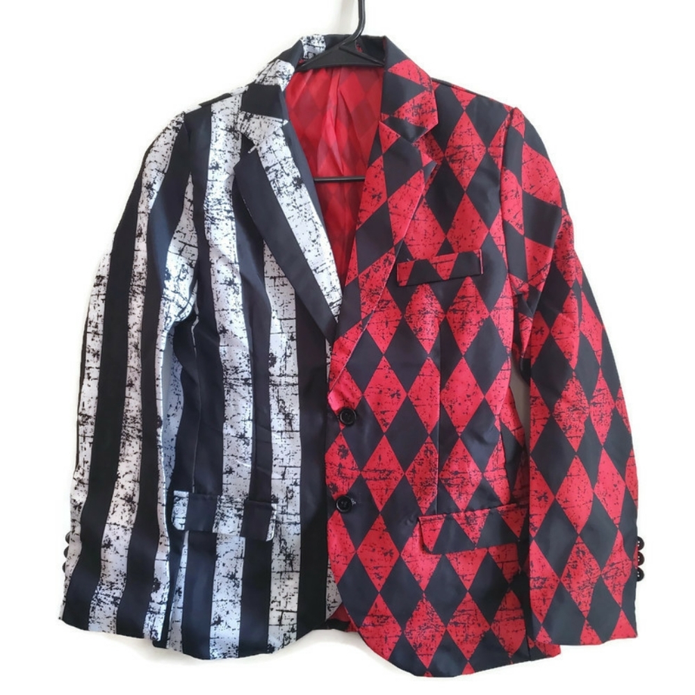 Spirit Halloween Youth Twisted Circus Clown Joker Suit Jacket Size Large